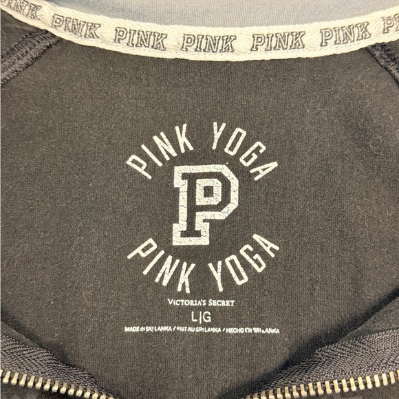 Victoria's Secret Pink Yoga Black and Gray Half Zip-Up Large - Picture 3 of 4